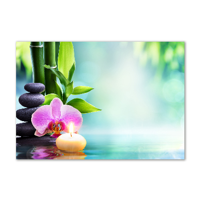 Tableau photo sur verre Orchidée bambou