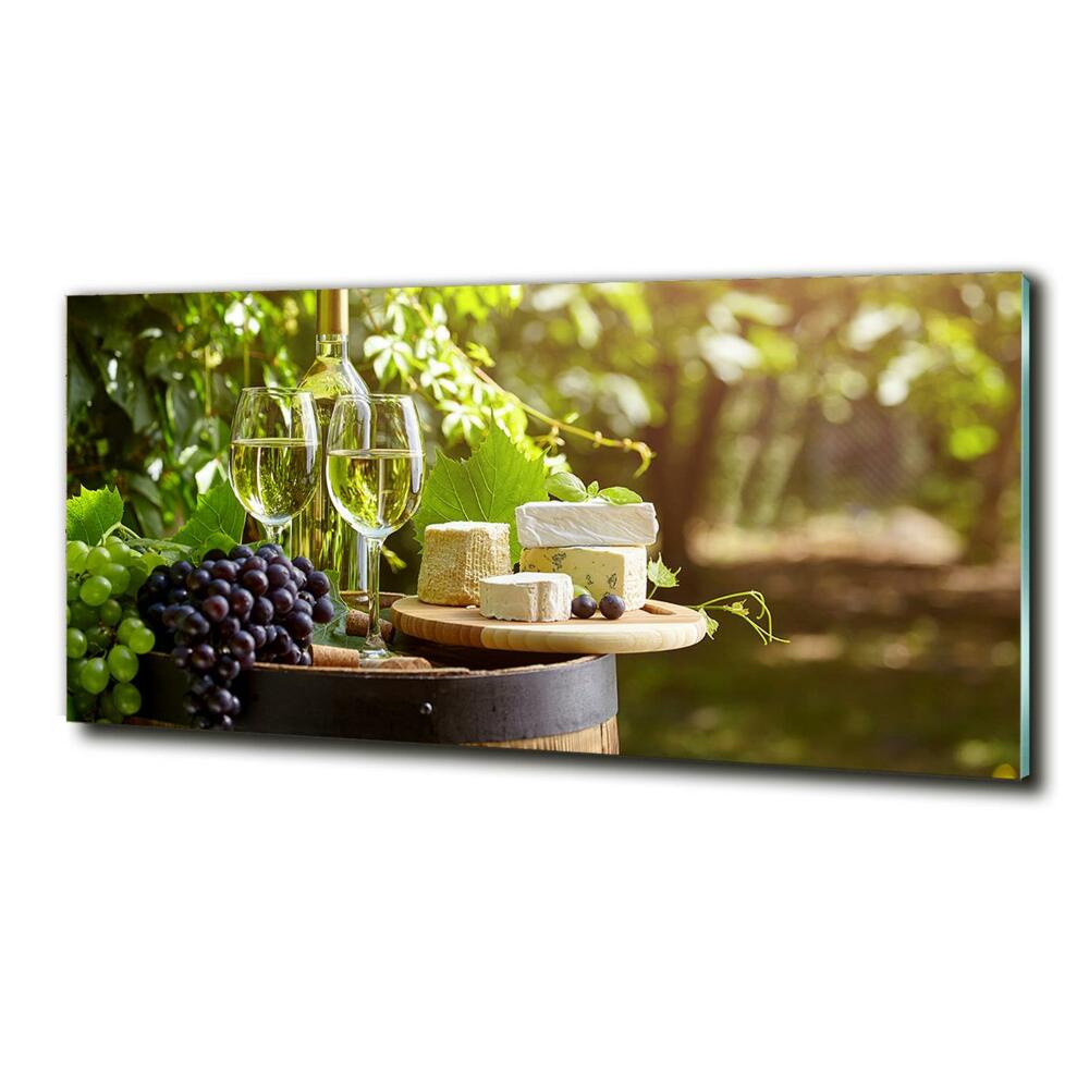 Tableau photo sur verre Vin et en-cas