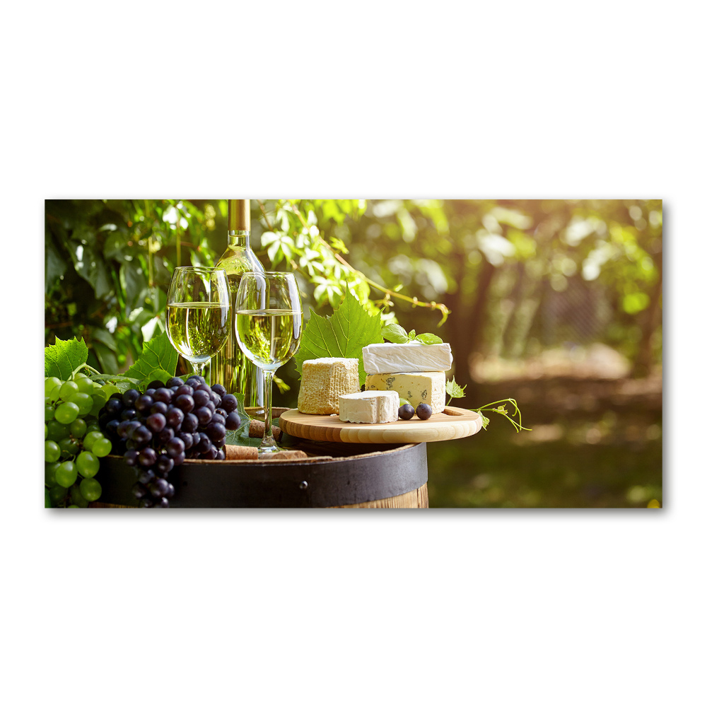 Tableau photo sur verre Vin et en-cas