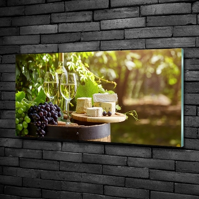 Tableau photo sur verre Vin et en-cas