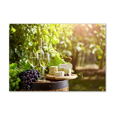 Tableau photo sur verre Vin et en-cas