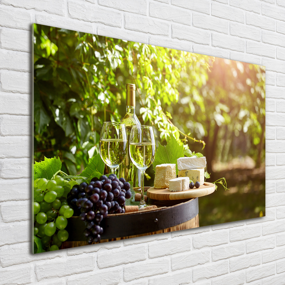 Tableau photo sur verre Vin et en-cas