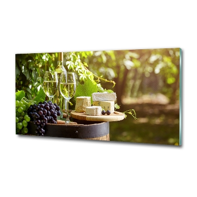 Tableau photo sur verre Vin et en-cas