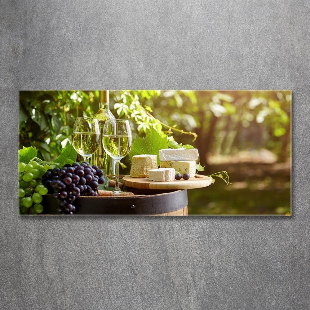 Tableau photo sur verre Vin et en-cas