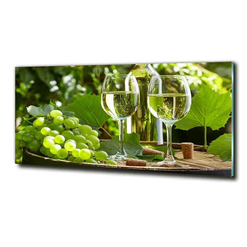 Tableau imprimé sur verre Vin blanc et fruits