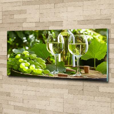 Tableau imprimé sur verre Vin blanc et fruits