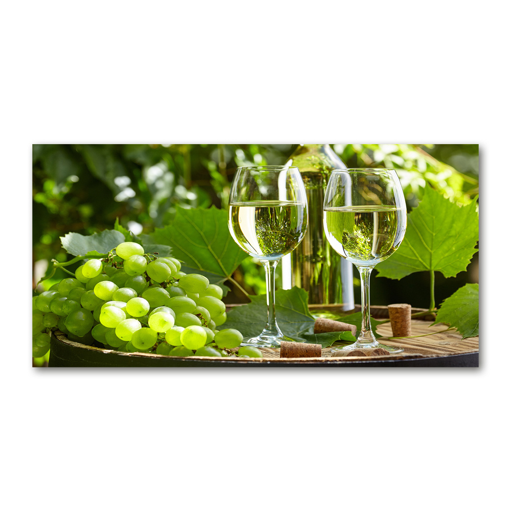 Tableau imprimé sur verre Vin blanc et fruits