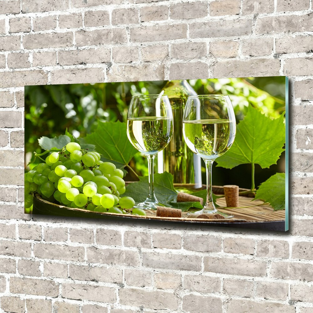 Tableau imprimé sur verre Vin blanc et fruits