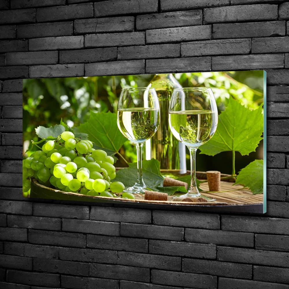 Tableau imprimé sur verre Vin blanc et fruits