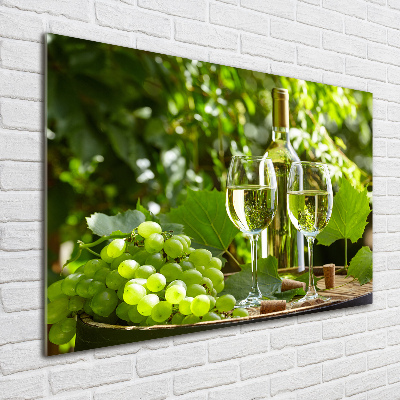 Tableau imprimé sur verre Vin blanc et fruits