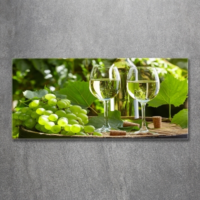 Tableau imprimé sur verre Vin blanc et fruits