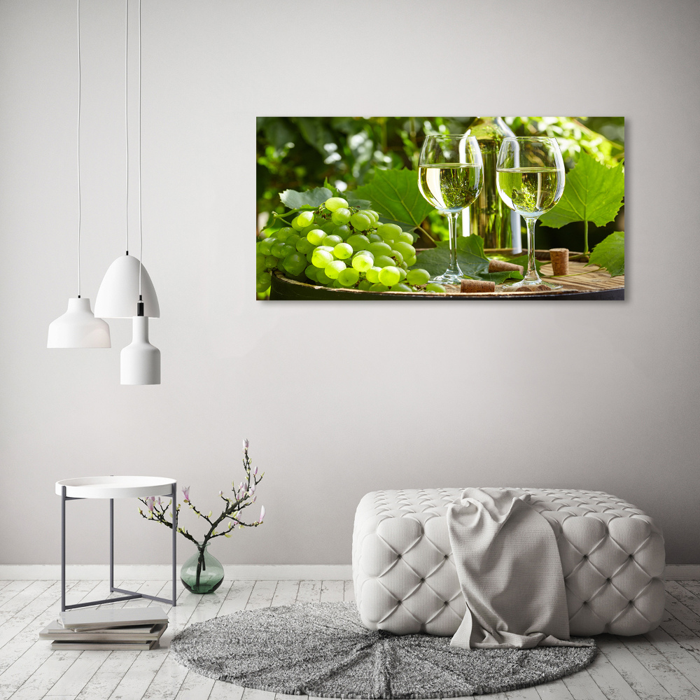 Tableau imprimé sur verre Vin blanc et fruits