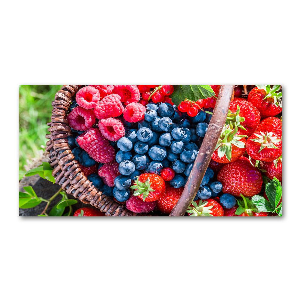 Tableau verre imprimé Corbeille de fruits de forêt