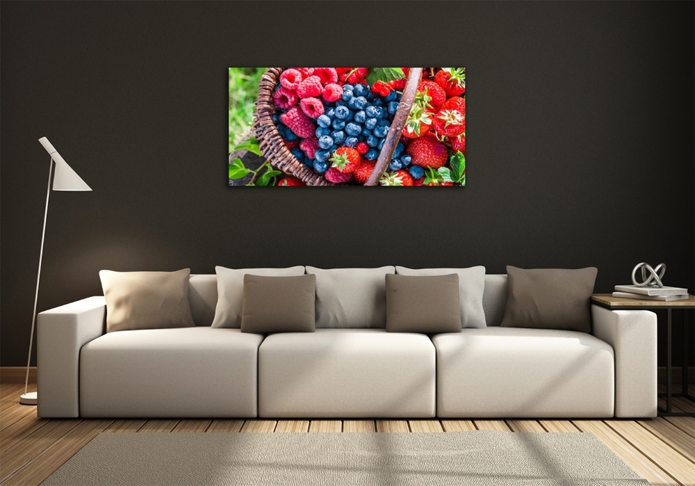 Tableau verre imprimé Corbeille de fruits de forêt