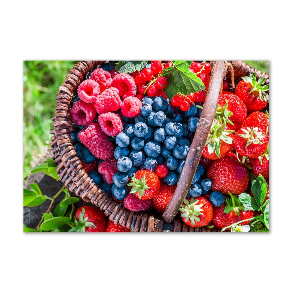 Tableau verre imprimé Corbeille de fruits de forêt