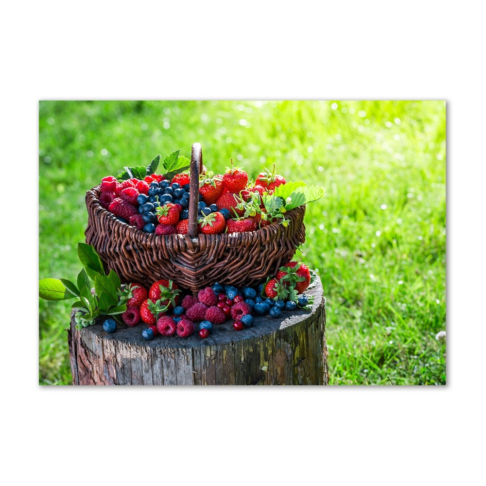 Tableau photo sur verre Corbeille de fruits de forêt