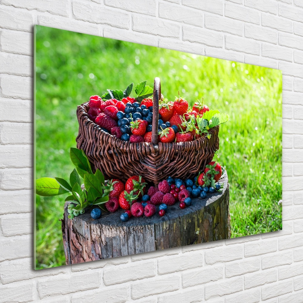 Tableau photo sur verre Corbeille de fruits de forêt