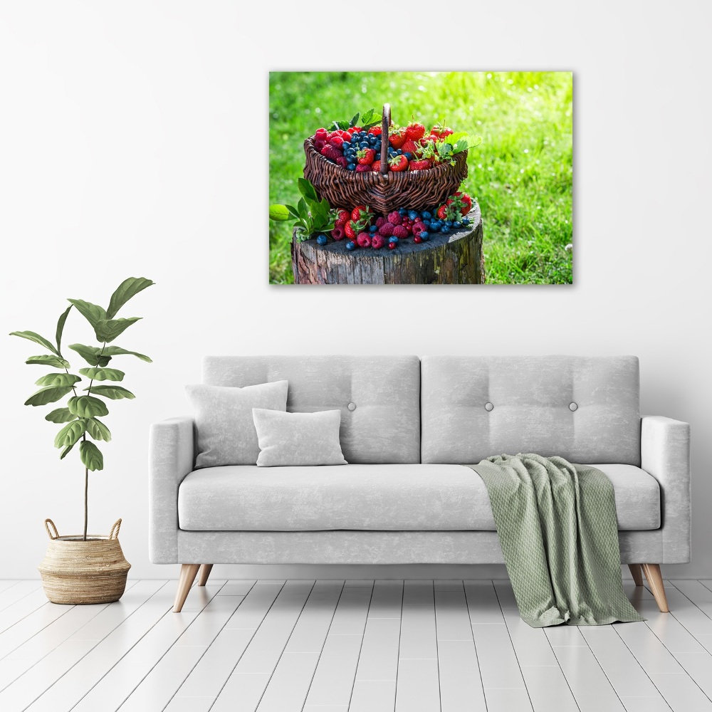 Tableau photo sur verre Corbeille de fruits de forêt