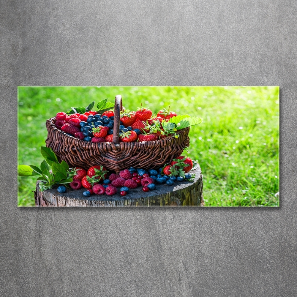 Tableau photo sur verre Corbeille de fruits de forêt