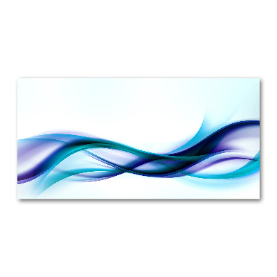 Tableau sur verre Vagues abstraites bleues et violettes