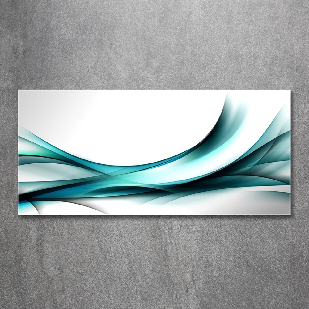 Tableau en verre Vagues abstraites bleues