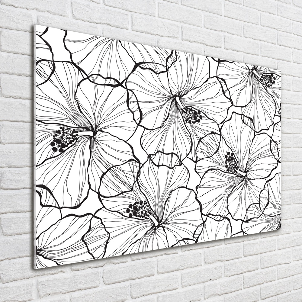 Tableau imprimé sur verre Fleurs hawaïennes