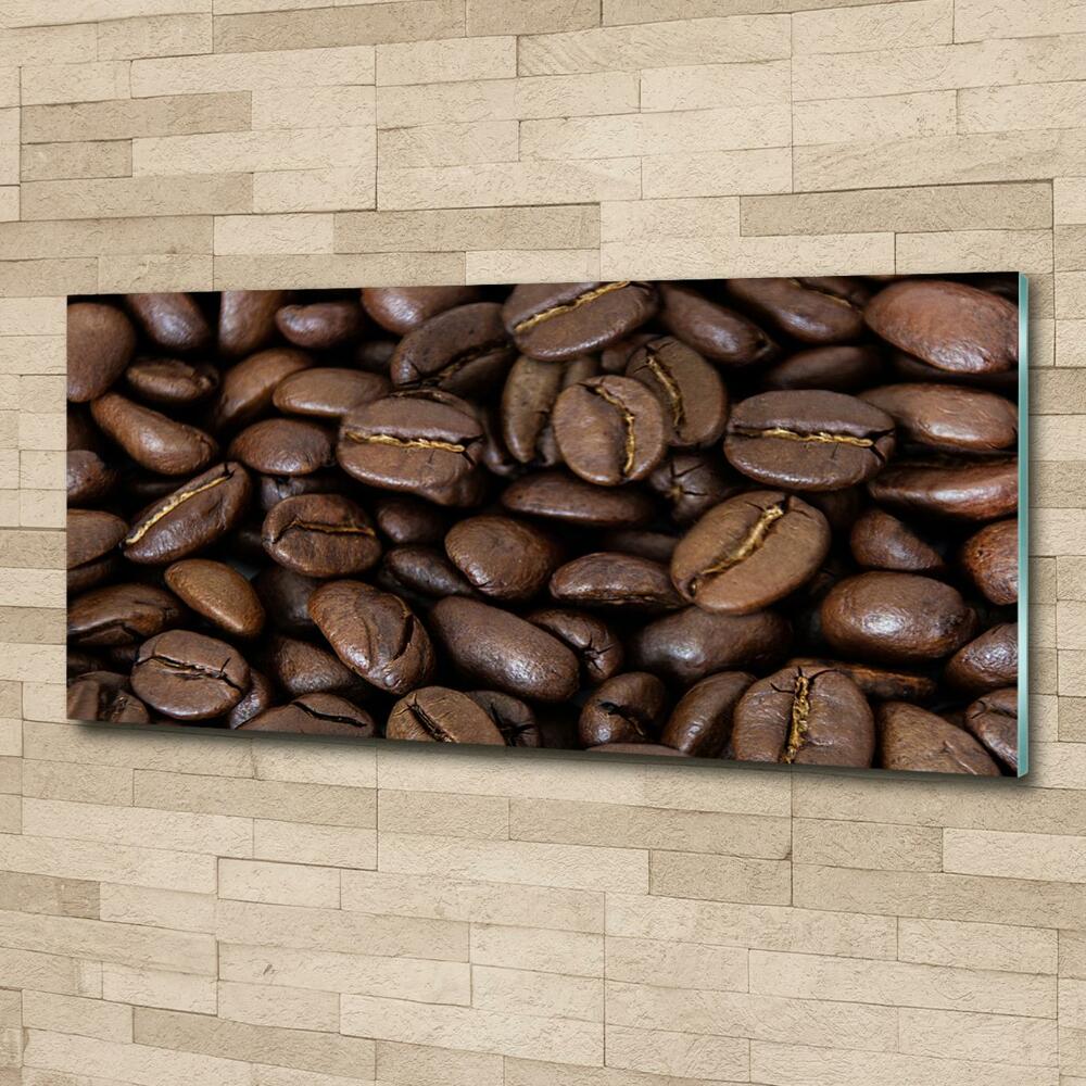 Tableau photo sur verre Gros grains de café