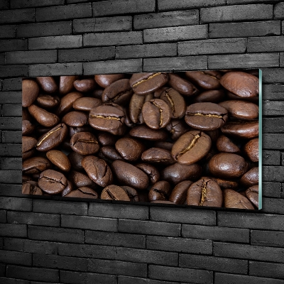 Tableau photo sur verre Gros grains de café