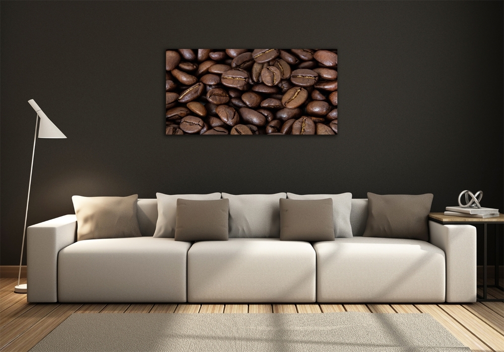 Tableau photo sur verre Gros grains de café