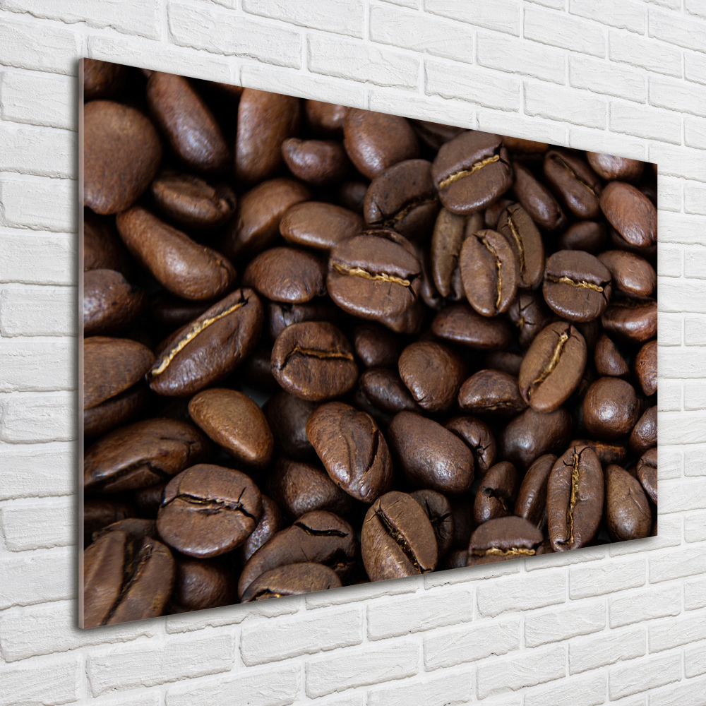 Tableau photo sur verre Gros grains de café