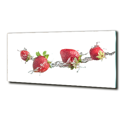 Tableau imprimé sur verre Fraises et eau