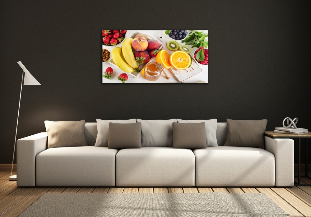 Tableau imprimé sur verre Fruits et miel