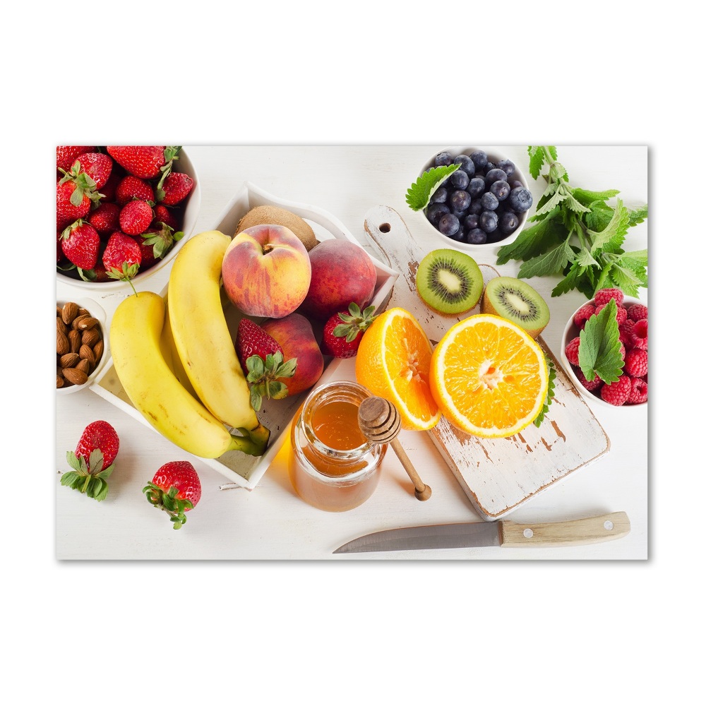 Tableau imprimé sur verre Fruits et miel