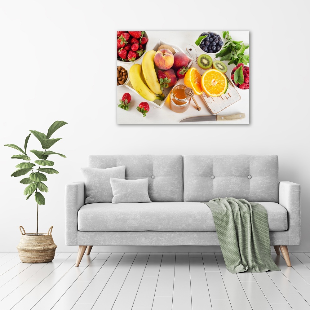 Tableau imprimé sur verre Fruits et miel