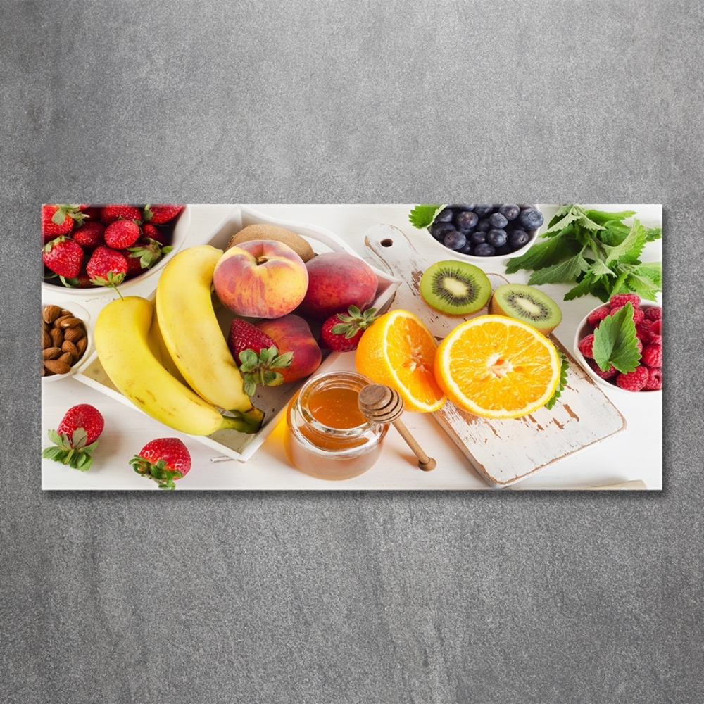 Tableau imprimé sur verre Fruits et miel