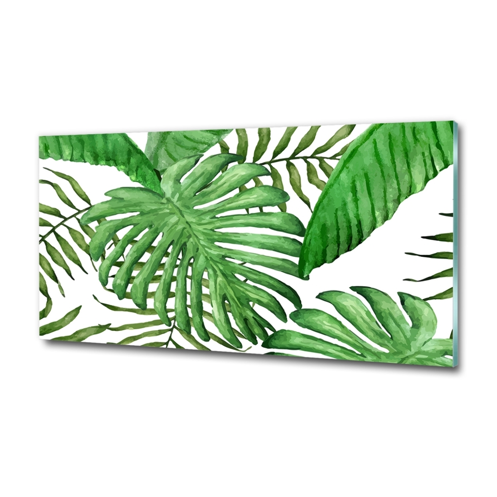 Tableau en verre Feuilles tropicales vertes