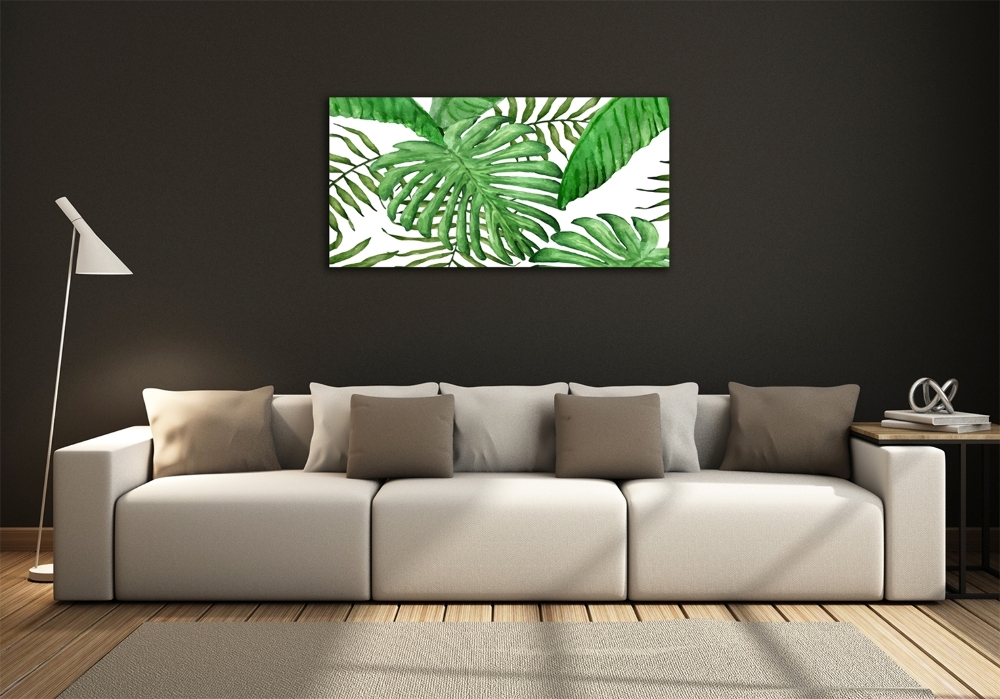 Tableau en verre Feuilles tropicales vertes