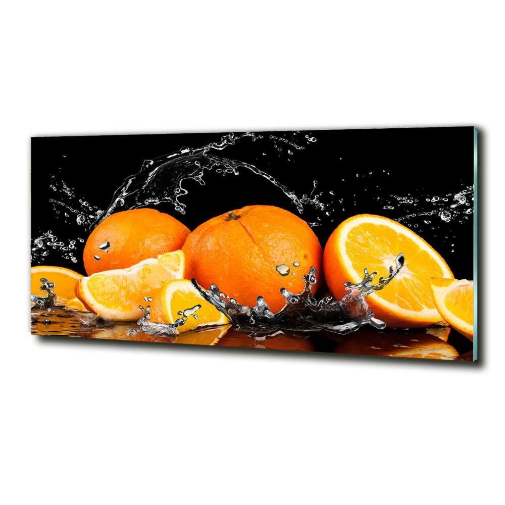 Tableau imprimé sur verre Oranges et eau