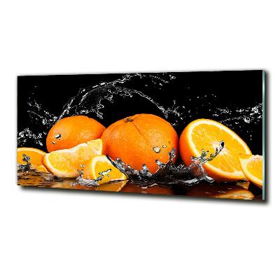 Tableau imprimé sur verre Oranges et eau