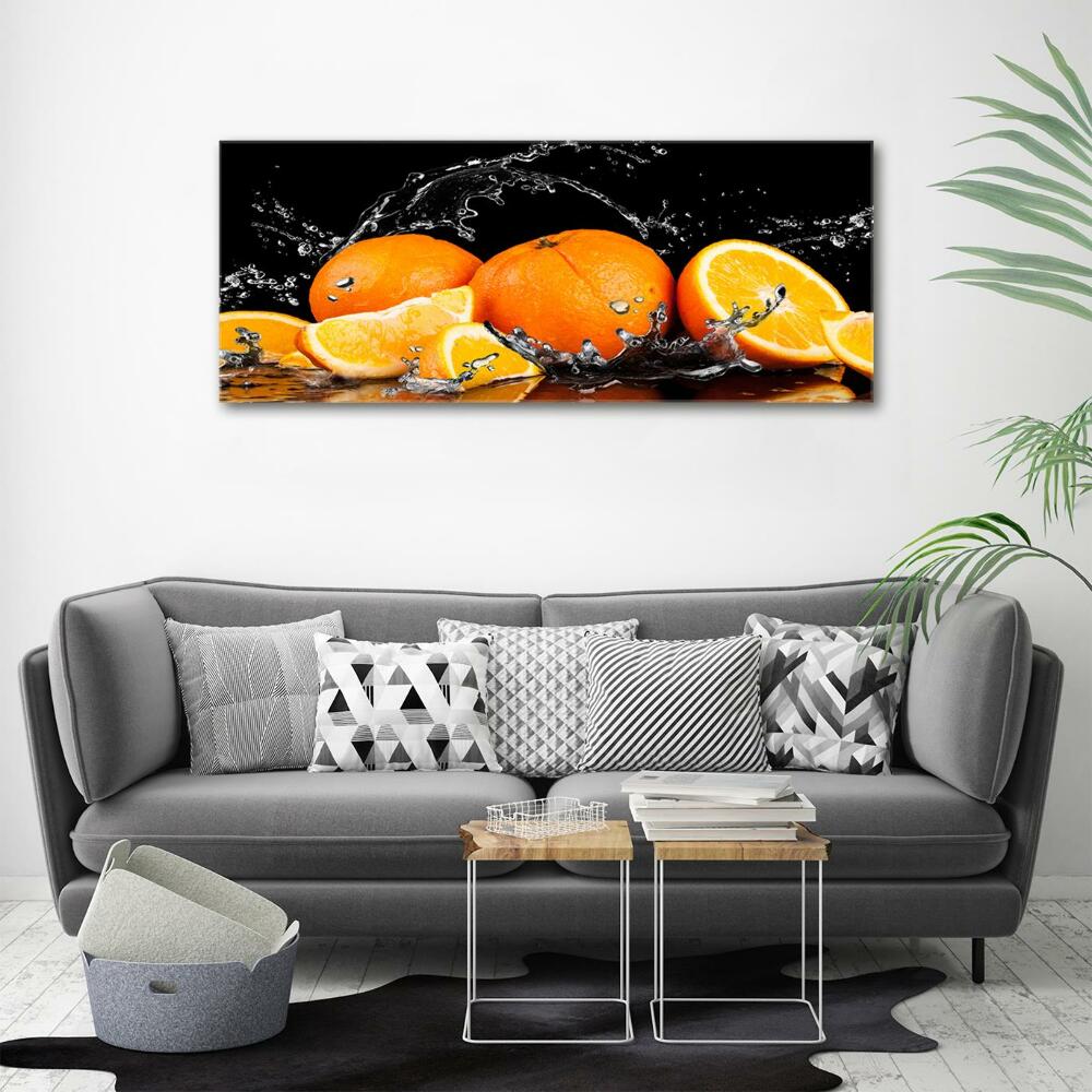 Tableau imprimé sur verre Oranges et eau