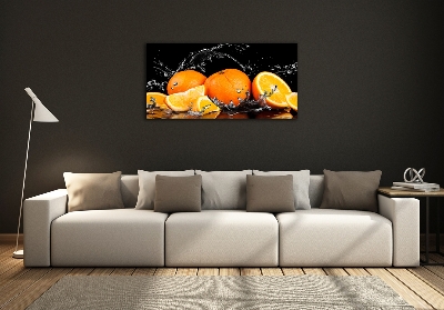 Tableau imprimé sur verre Oranges et eau