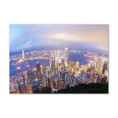 Tableau photo sur verre Vue d'ensemble de Hong Kong