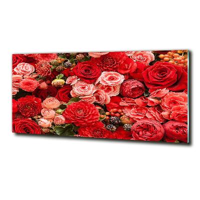 Tableau photo sur verre Fleurs rouges