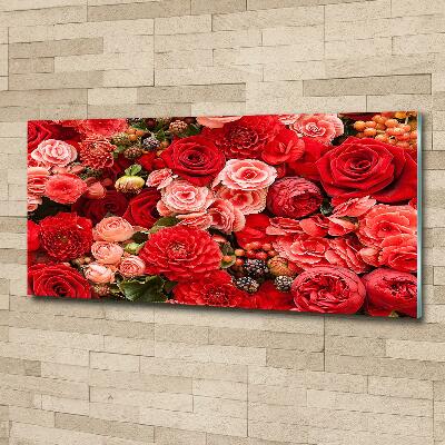 Tableau photo sur verre Fleurs rouges