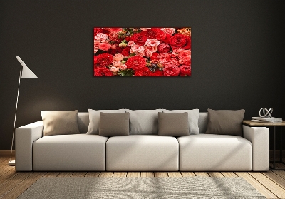 Tableau photo sur verre Fleurs rouges