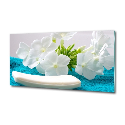 Tableau en verre Fleurs blanches spa