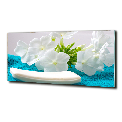 Tableau en verre Fleurs blanches spa