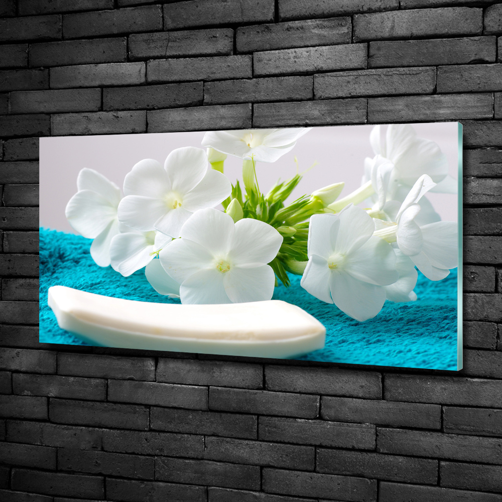 Tableau en verre Fleurs blanches spa