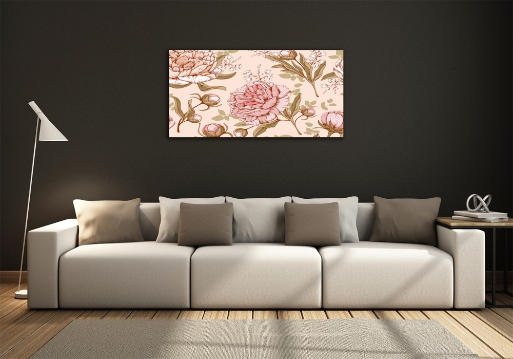 Tableau sur verre Pivoines