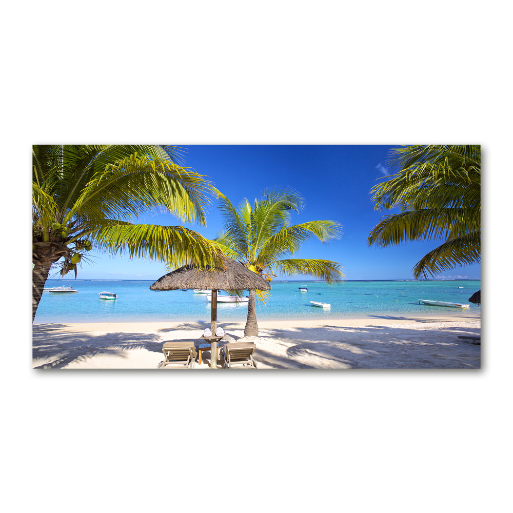 Tableau verre imprimé Plage de l'île Maurice